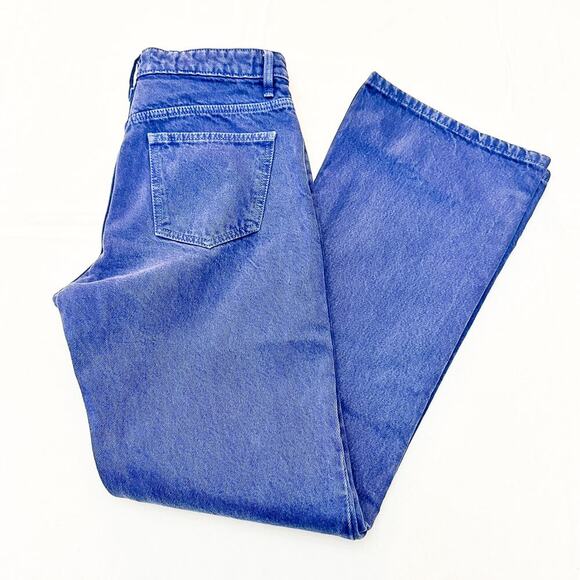 Zara High Rise Wide Leg Dyed Blue Denim Jeans Zip Fly NWOT SIze 6 - Picture 7 of 7